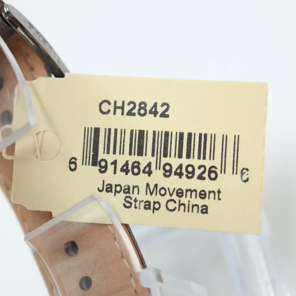Fossil Decker 42mm Clear Chronograph Watch Gray Leather CH2842 NWT New Battery
